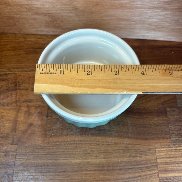 Set of 4 Ceramic 4oz Ribbed Ramekins Natural Elements Dessert Custard Green - Picture 8 of 8